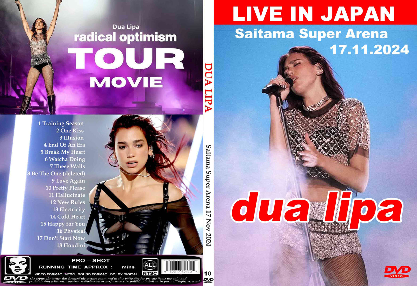 Dua Lipa / Saitama Super Arena 17 Nov 2024  (1DVDR) Unprinted white disc