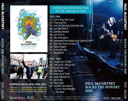PAUL McCARTNEY / 2025 ROCKS THE BOWERY (2CD)