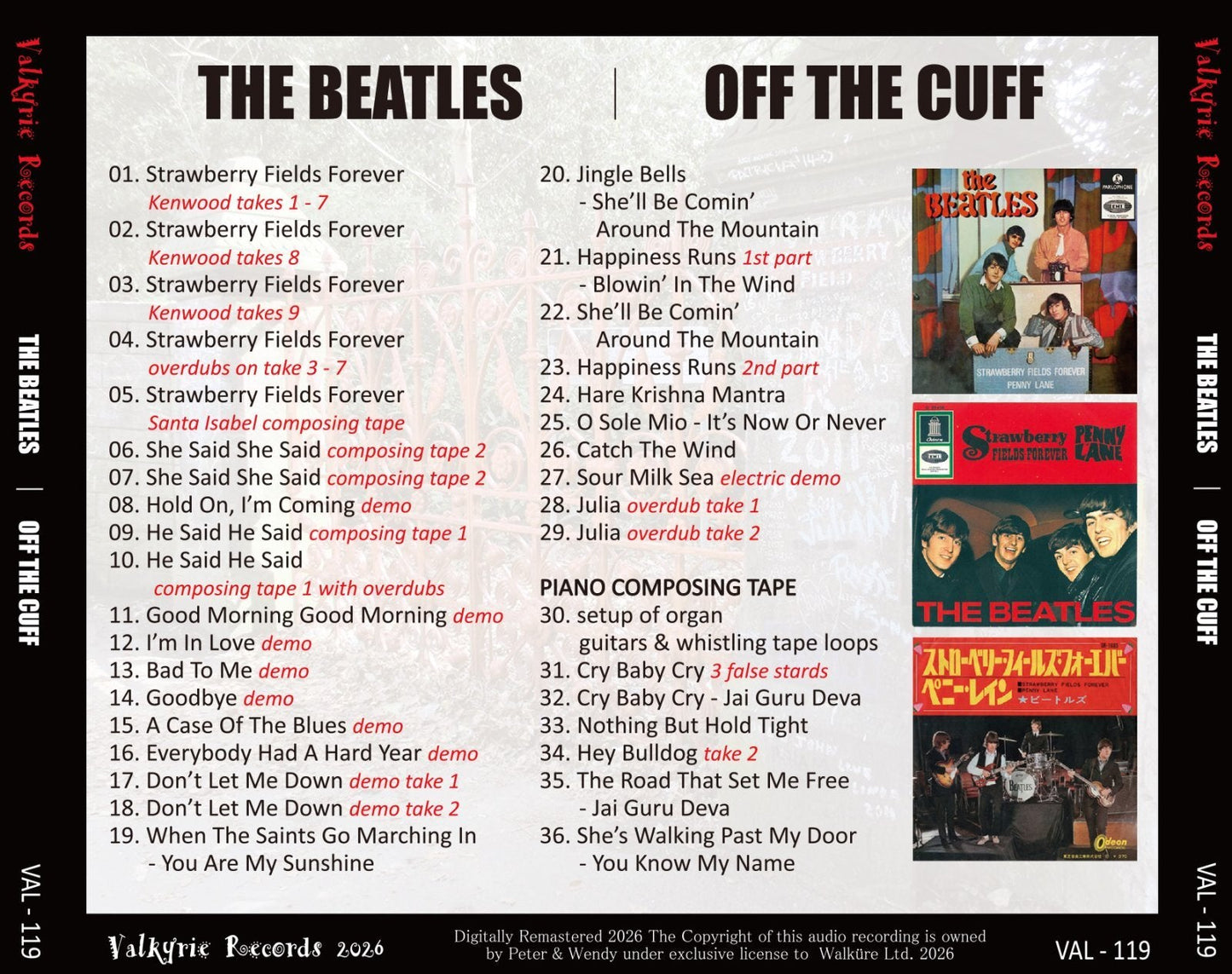 THE BEATLES / OFF THE CUFF (1CD)