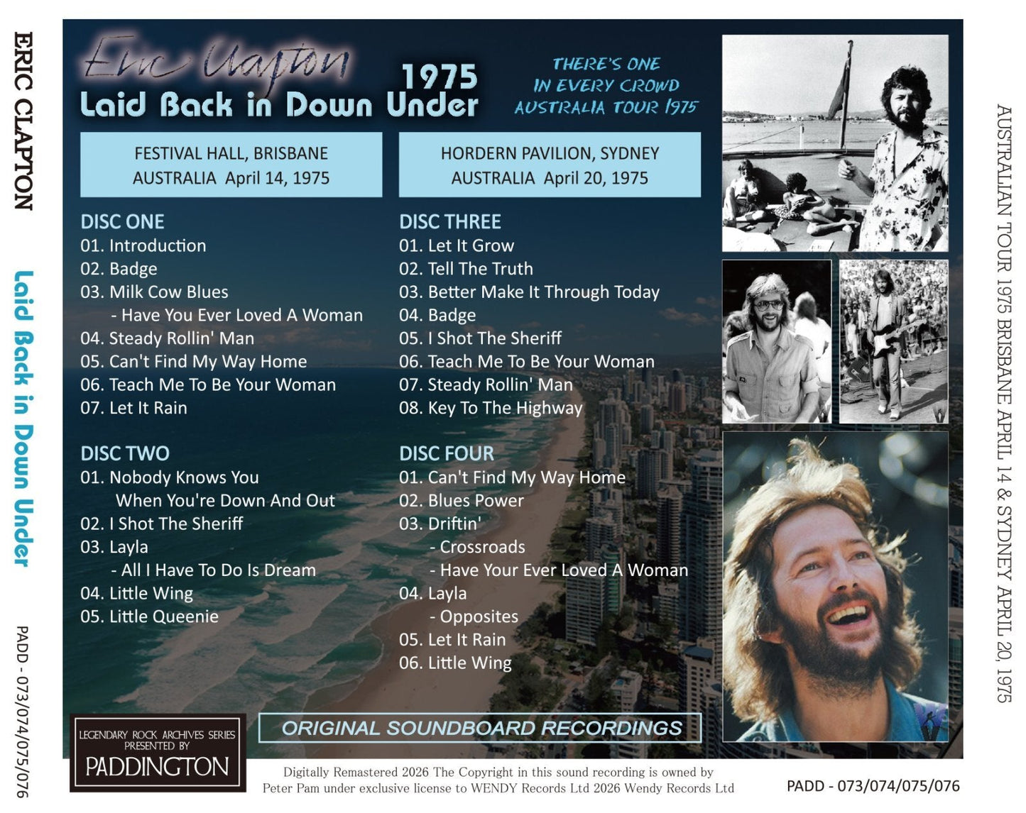 ERIC CLAPTON / 1975 LAID BACK IN DOWN UNDER (4CD)