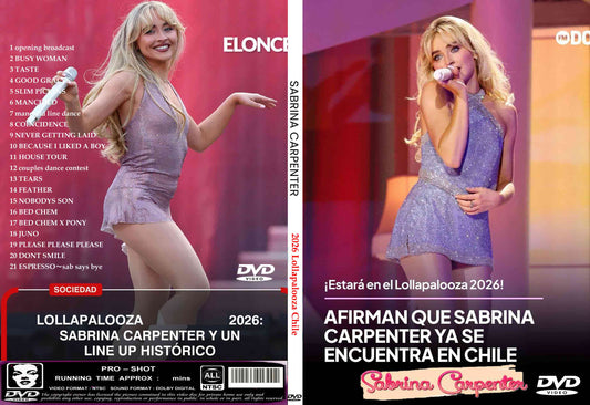 Sabrina Carpenter / 2026 Lollapalooza Chile Labelless white discs (1DVDR)