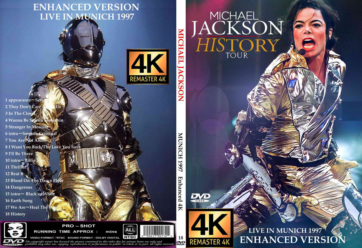 Michael Jackson / MUNICH 1997 Enhanced 4K  (1DVDR) Unprinted white disc