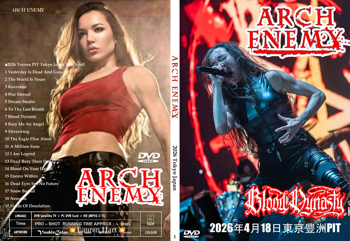 Arch Enemy / 2026 Tokyo Japan PRO SHOT (1DVDR) Unprinted white disc