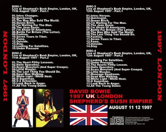 DAVID BOWIE / 1997 LONDON (4CDR)