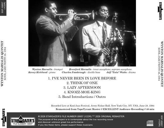 WYNTON MARSALIS QUINTET / KOOL JAZZ FESTIVAL 1984 (1CDR)