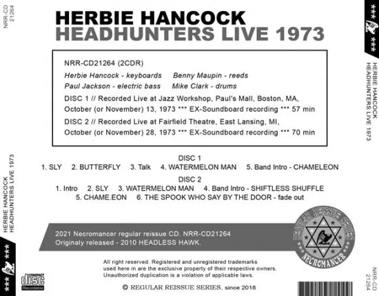 HERBIE HANCOCK / HEADHUNTERS LIVE 1973 (2CDR)