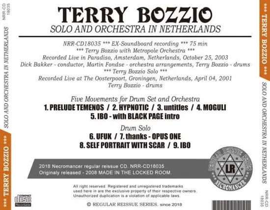 TERRY BOZZIO / SOLO AND ORCHESTRA IN NETHERLANDS (1CDR)