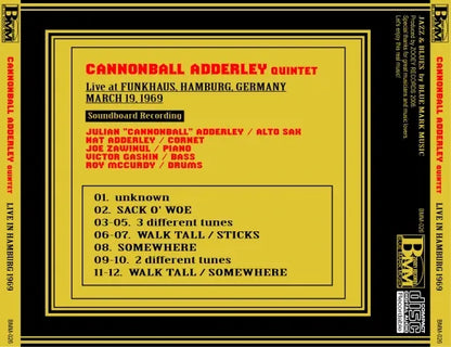 CANNONBALL ADDERLEY QUINTET / HAMBURG 1969 SOUNDBOARD (1CDR)