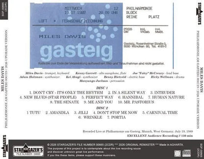 MILES DAVIS / PHILHARMONIE AM GASTEIG 890719 2026 UPGRADE VERSION (2CDR)