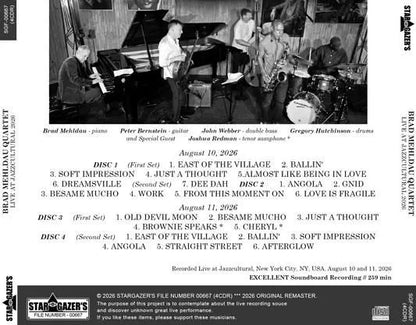 BRAD MEHLDAU QUARTET / LIVE AT JAZZCULTURAL 2026 SOUNDBOARD (4CDR)
