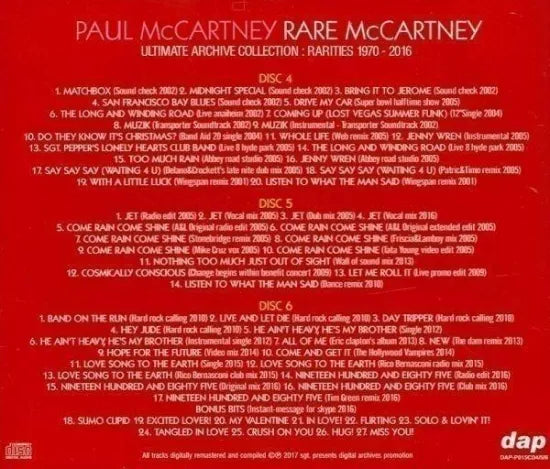 PAUL McCARTNEY / RARE McCARTNEY / ULTIMATE ARCHIVE RARITIES 1970-2016 vol.2 (3CD)