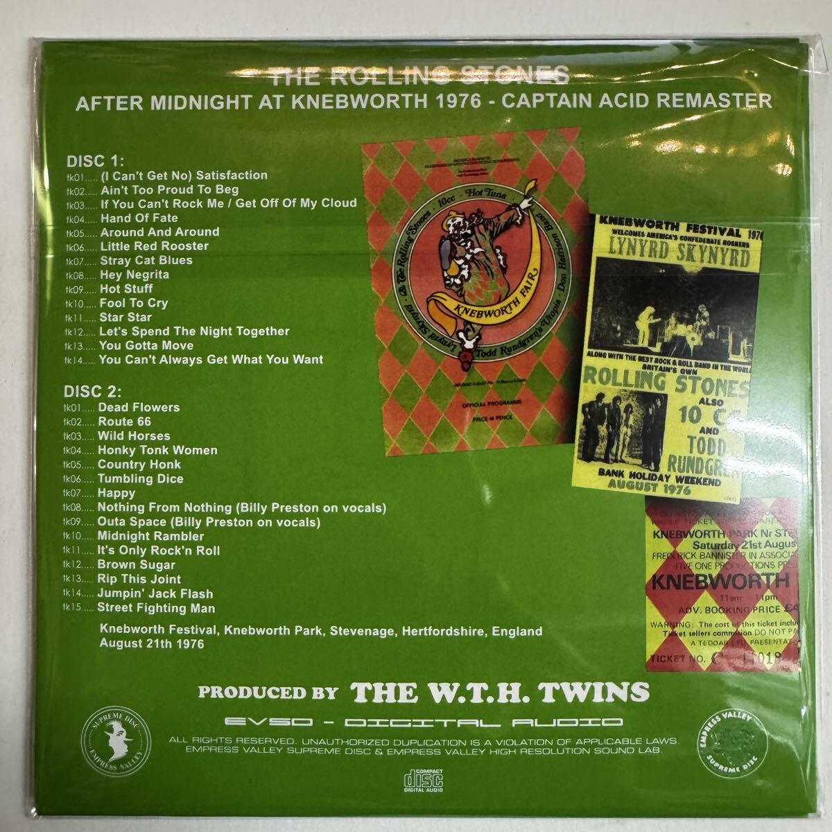 THE ROLLING STONES / AFTER MIDNIGHT AT KNEBWORTH 1976 captain acid remaster (2CD)