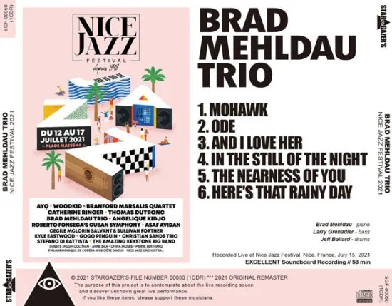 BRAD MEHLDAU TRIO / NICE JAZZ FESTIVAL 2021 SOUNDBOARD (1CDR)