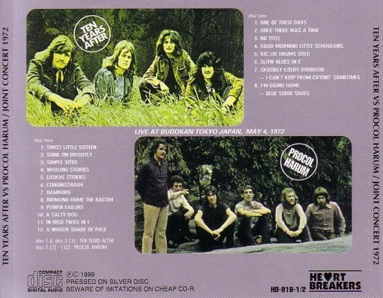TEN YEARS AFTER VS PROCOL HARUM / JOINT CONCERT 1972  (2CD)
