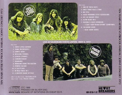 TEN YEARS AFTER VS PROCOL HARUM / JOINT CONCERT 1972  (2CD)