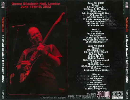 TELEVISION / AT DAVID BOWIE'S MELTDOWN 2002 (4CDR)