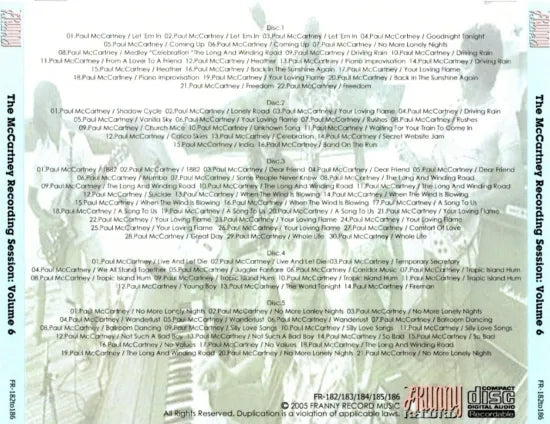 V.A. / MoMac's Hidden Tracks : The McCartney Recording Sessions Vol.6 (5CDR+1dataCDR)