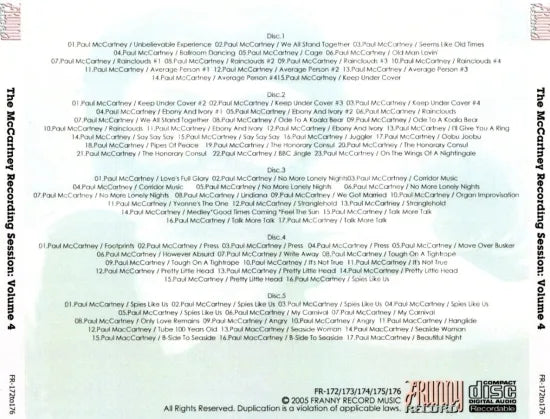 V.A. / MoMac's Hidden Tracks : The McCartney Recording Sessions Vol.4 (5CDR+1dataCDR)
