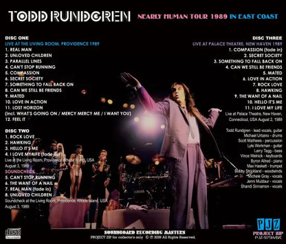 TODD RUNDGREN / NEARLY HUMAN TOUR 1989 IN EAST COAST SOUNDBOARD (3CDR)