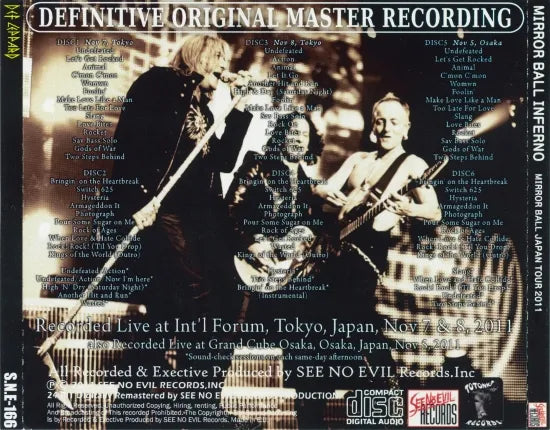 DEF LEPPARD / MIRROR BALL INFERNO (6CDR)