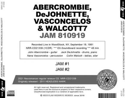 ABERCROMBIE, DeJOHNETTE, VASCONCELOS & WALCOTT / JAM 810919 SOUNDBOARD (1CDR)