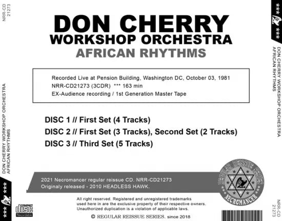 DON CHERRY WORKSHOP ORCHESTRA / AFRICAN RHYTHMS (3CDR)