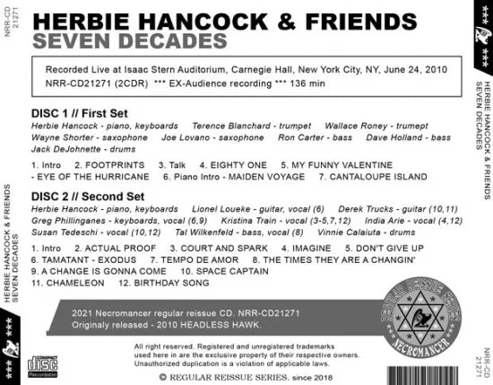 HERBIE HANCOCK & FRIENDS / SEVEN DECADES (2CDR)