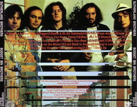 SUTHERLAND BROTHERS / BUDGET BIN BROTHERS (CD)