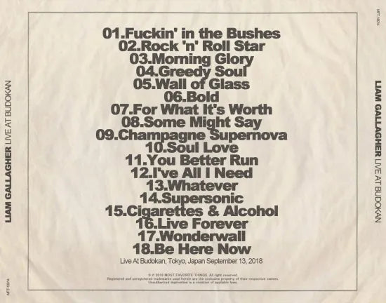 LIAM GALLAGHER / LIVE AT BUDOKAN (1CDR)