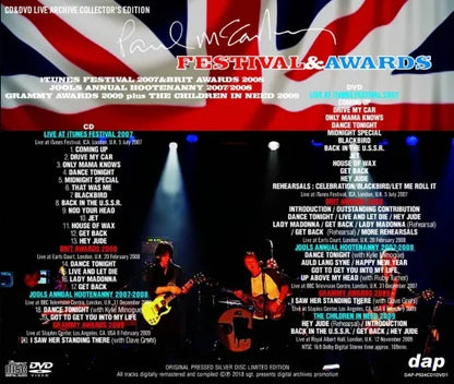 PAUL McCARTNEY / FESTIVAL&AWARDS (1CD+1DVD)