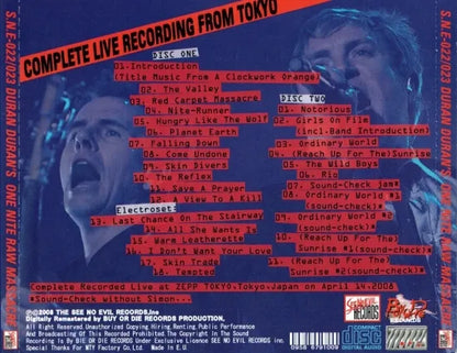 DURAN DURAN / ONE NITE RAW MASSACRE IN TOKYO (2CDR)