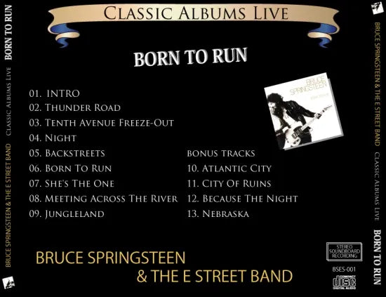 BRUCE SPRINGSTEEN / CLASSIC ALBUMS LIVE * BORN TO RUN (1CDR)