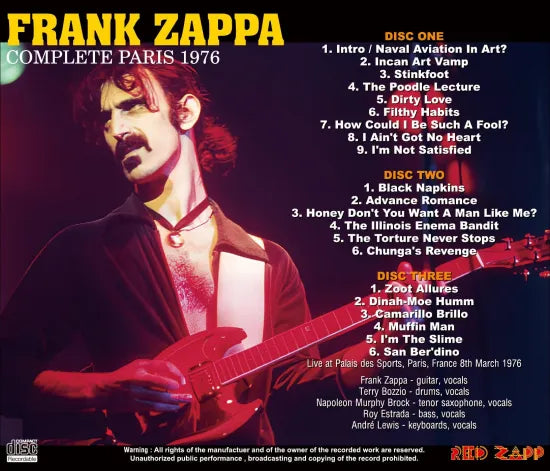 FRANK ZAPPA / COMPLETE PARIS 1976 (3CDR)