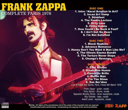 FRANK ZAPPA / COMPLETE PARIS 1976 (3CDR)