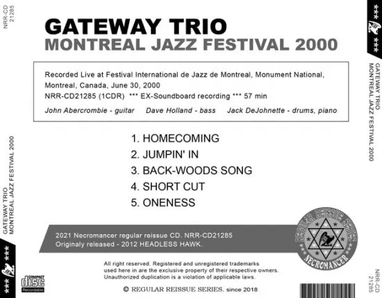 GATEWAY TRIO / MONTREAL JAZZ FESTIVAL 2000 (1CDR)