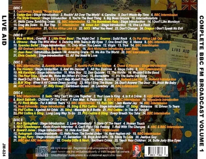 V.A. / LIVE AID COMPLETE BBC FM BROADCAST VOLUME 1 - 3 STEREO SOUNDBOARD (15CDR)