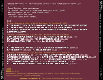 THE BAND / UNRELEASED TRACKS OF ROCK OF AGES DEFINITIVE EDITION (2CDR)