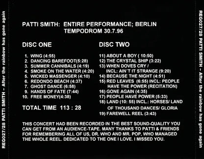 PATTI SMITH / AFTER THE RAINBOW HAS GONE AGAIN (2CDR)