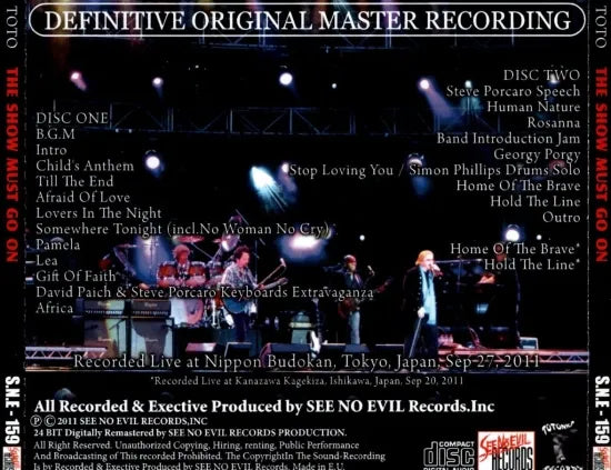 TOTO / THE SHOW MUST GO ON (2CDR)