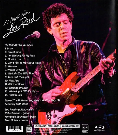 LOU REED / A Night with Lou Reed HD REMASTER VERSION HD PRO-SHOT (1BDR)