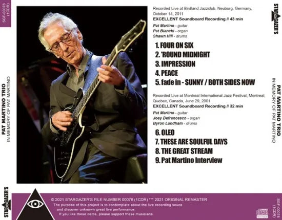 PAT MARTINO TRIO / IN MEMORY OF PAT MARTINO SOUNDBOARD (1CDR)