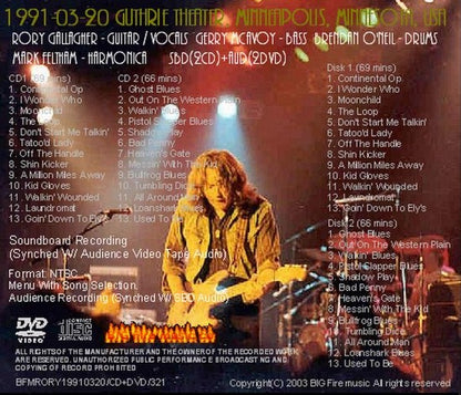 Rory Gallagher / Fresh Evidence Tour 91 (2CDR+2DVDFR)