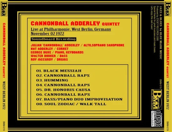 CANNONBALL ADDERLEY QUARTET / WEST BERLIN 1972 SOUNDBOARD (1CDR)