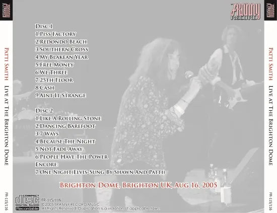 PATTI SMITH / LIVE AT THE BRIGHTON DOME (2CDR)