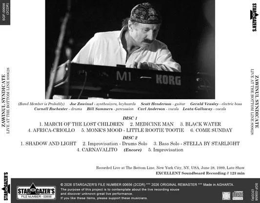 ZAWINUL SYNDICATE / LIVE AT THE BOTTOM LINE 890628 (2CDR)