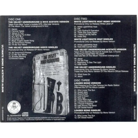 VELVET UNDERGROUND & NICO / ULTIMATE MONO & ACETATES ALBUM (3CD)