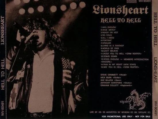 Lionsheart / Hell To Hell Live 93 (1CDR)