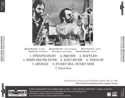 BRECKER BROTHERS / LIVE IN STOCKHOLM 800527 (1CDR)