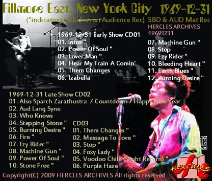 Jimi Hendrix Band of Gypsys / Fillmore East 69-70 ful show (3CDR)