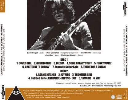 LARRY CORYELL & THE ELEVENTH HOUSE / LIVE AT ELECTRIC LADY STUDIOS 1975 (2CDR)